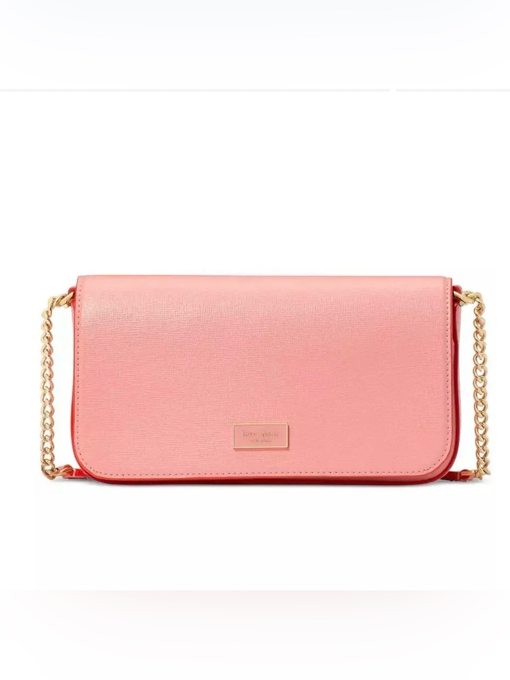 NWT Kate Spade Serena Pop Trim Chain Wallet Setting Sun Leather $258